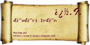 Óvári Irén névjegykártya